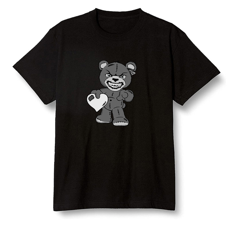 Pop Colour AJ1 High OG Black White - Angry Teddy Bear - Black Men T-shirt