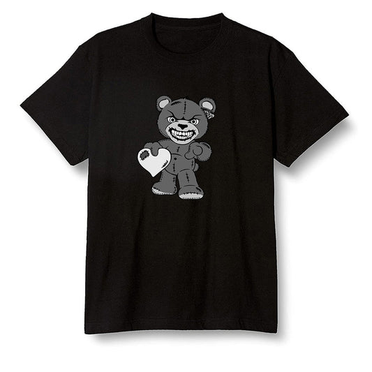 Pop Colour AJ1 High OG Black White - Angry Teddy Bear - Black Men T-shirt