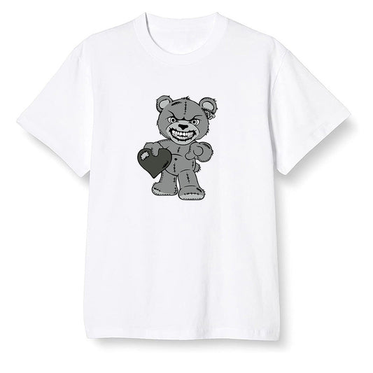 Pop Colour AJ1 Retro High OG Rebellionaire - Angry Teddy Bear - White Men T-shirt
