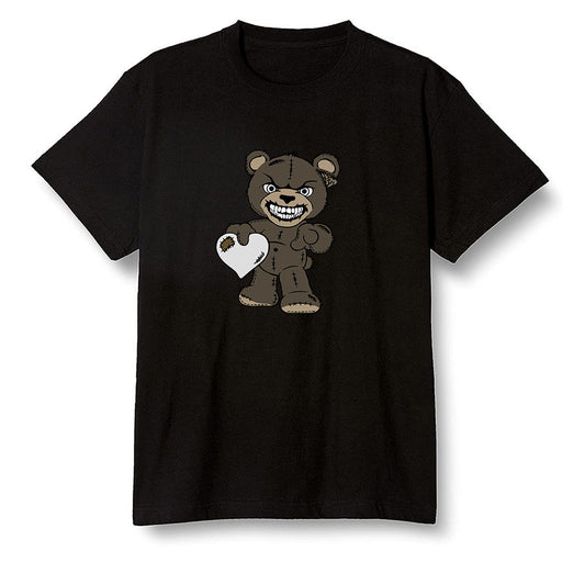 Pop Colour AJ1 Retro High Dark Mocha - Angry Teddy Bear - Black Men T-shirt
