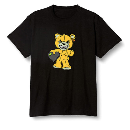 Pop Colour AJ1 Retro High OG Volt Gold - Angry Teddy Bear - Black Men T-shirt