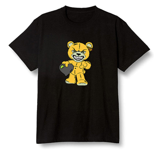 Pop Colour AJ1 Retro High OG Volt Gold - Angry Teddy Bear - Black Men T-shirt