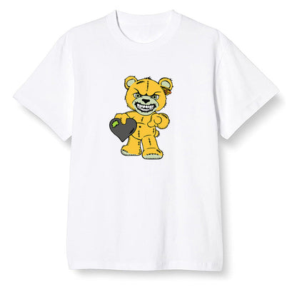Pop Colour AJ1 Retro High OG Volt Gold - Angry Teddy Bear - White Men T-shirt