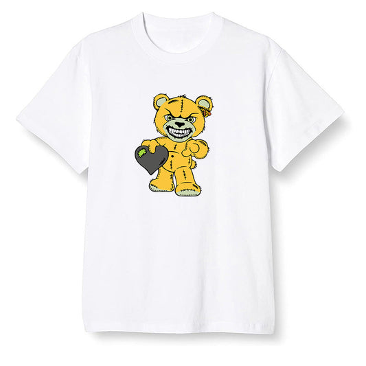 Pop Colour AJ1 Retro High OG Volt Gold - Angry Teddy Bear - White Men T-shirt