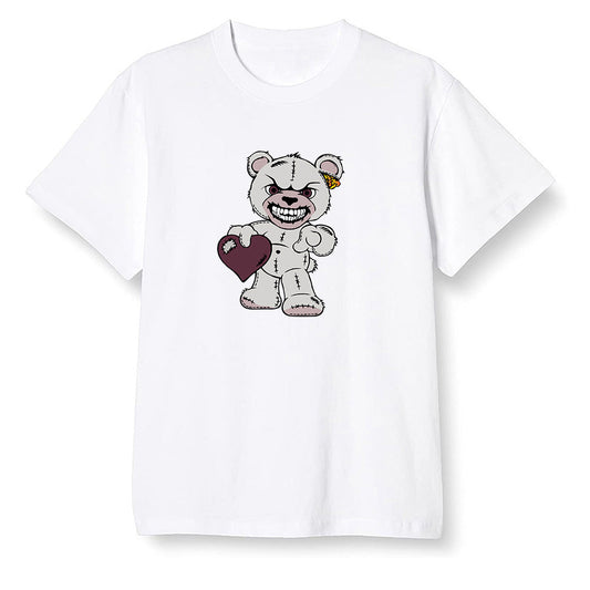 Pop Colour AJ1 Retro High OG Bordeaux - Angry Teddy Bear - White Men T-shirt