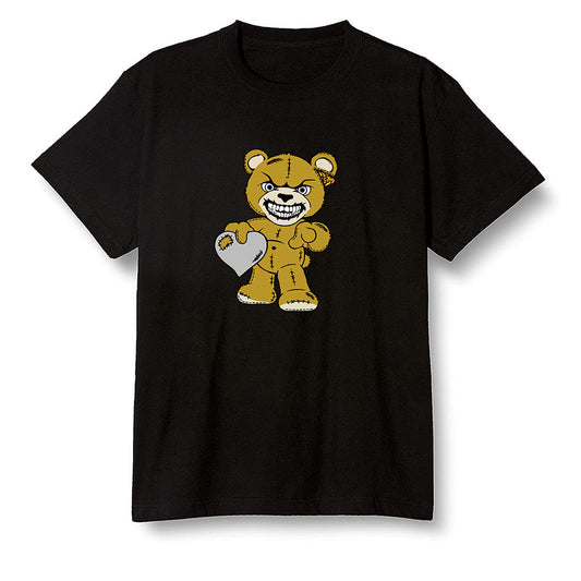 Pop Colour AJ1 Retro High OG Rookie Of The Year - Angry Teddy Bear - Black Men T-shirt