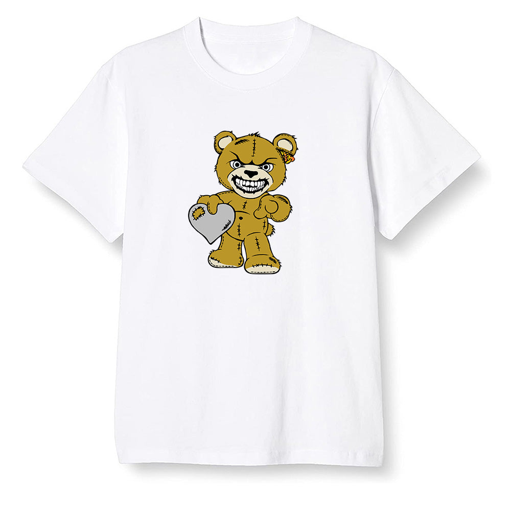Pop Colour AJ1 Retro High OG Rookie Of The Year - Angry Teddy Bear - White Men T-shirt