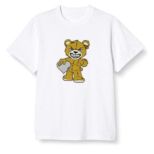 Pop Colour AJ1 Retro High OG Rookie Of The Year - Angry Teddy Bear - White Men T-shirt