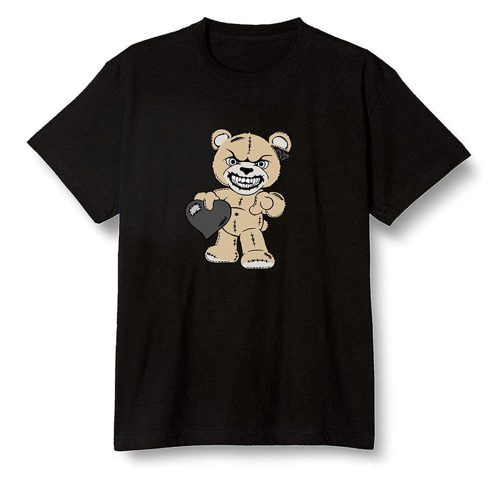 Pop Colour AJ1 Retro High OG NRG Gold TOE - Angry Teddy Bear - Black Men T-shirt