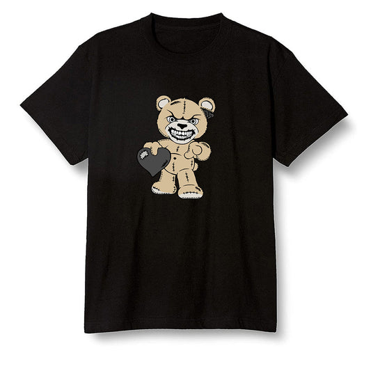 Pop Colour AJ1 Retro High OG NRG Gold TOE - Angry Teddy Bear - Black Men T-shirt