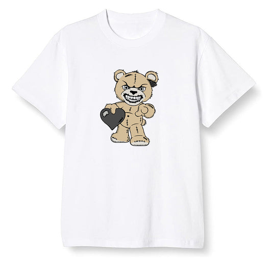 Pop Colour AJ1 Retro High OG NRG Gold TOE - Angry Teddy Bear - White Men T-shirt