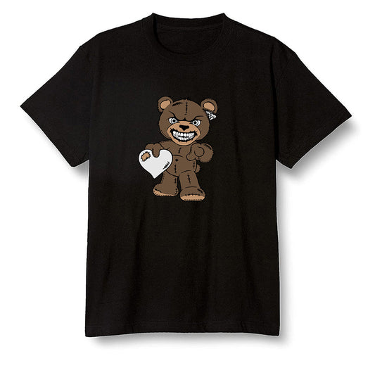 Pop Colour AJ1 High OG TS SP Travis Scott - Mocha - Angry Teddy Bear - Black Men T-shirt