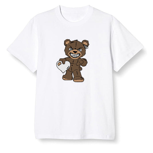 Pop Colour AJ1 High OG TS SP Travis Scott - Mocha - Angry Teddy Bear - White Men T-shirt