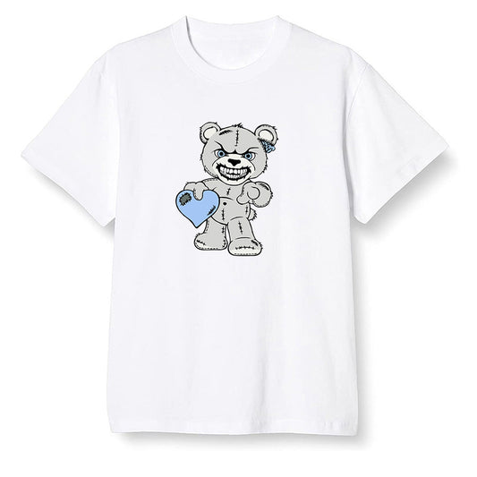 Pop Colour AJ1 High OG Wolf Grey/Sail/Photon Dust/White - Angry Teddy Bear - White Men T-shirt