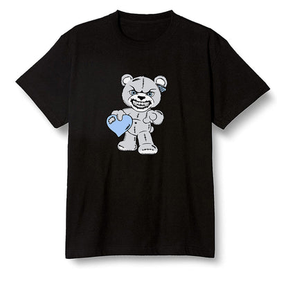 Pop Colour AJ1 Low Wolf Grey/Sail/Photon Dust/White - Angry Teddy Bear - Black Men T-shirt