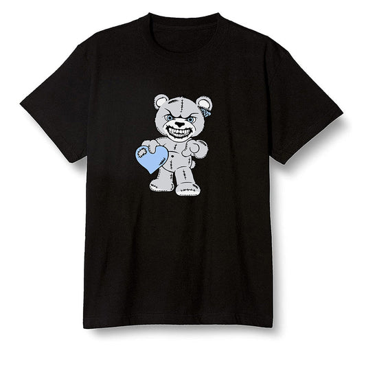 Pop Colour AJ1 Low Wolf Grey/Sail/Photon Dust/White - Angry Teddy Bear - Black Men T-shirt