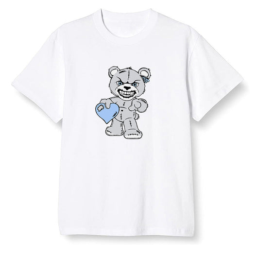 Pop Colour AJ1 Low Wolf Grey/Sail/Photon Dust/White - Angry Teddy Bear - White Men T-shirt