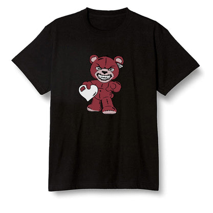 Pop Colour AJ1 Retro High OG SP White/Royal/Varsity Red/Black - Angry Teddy Bear - Black Men T-shirt