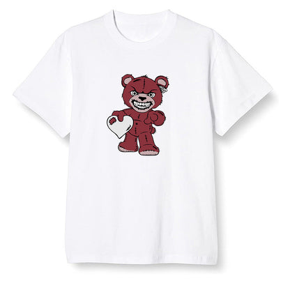 Pop Colour AJ1 Retro High OG SP White/Royal/Varsity Red/Black - Angry Teddy Bear - White Men T-shirt