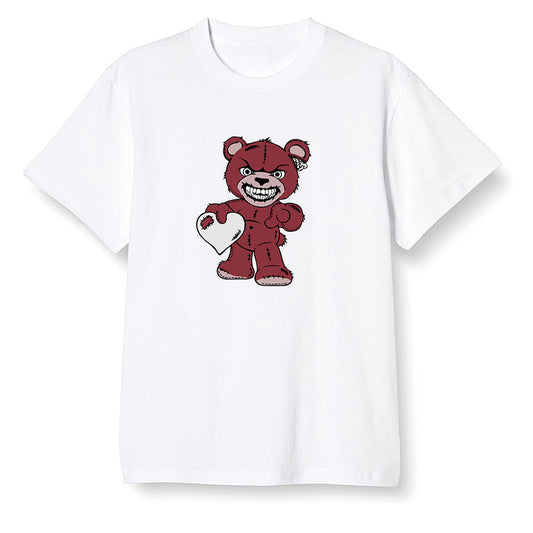 Pop Colour AJ1 Retro High OG SP White/Royal/Varsity Red/Black - Angry Teddy Bear - White Men T-shirt