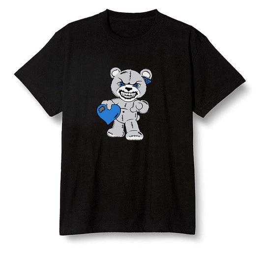 Pop Colour AJ1 High OG SP Fragment Design X Travis Scott - Angry Teddy Bear - Black Men T-shirt
