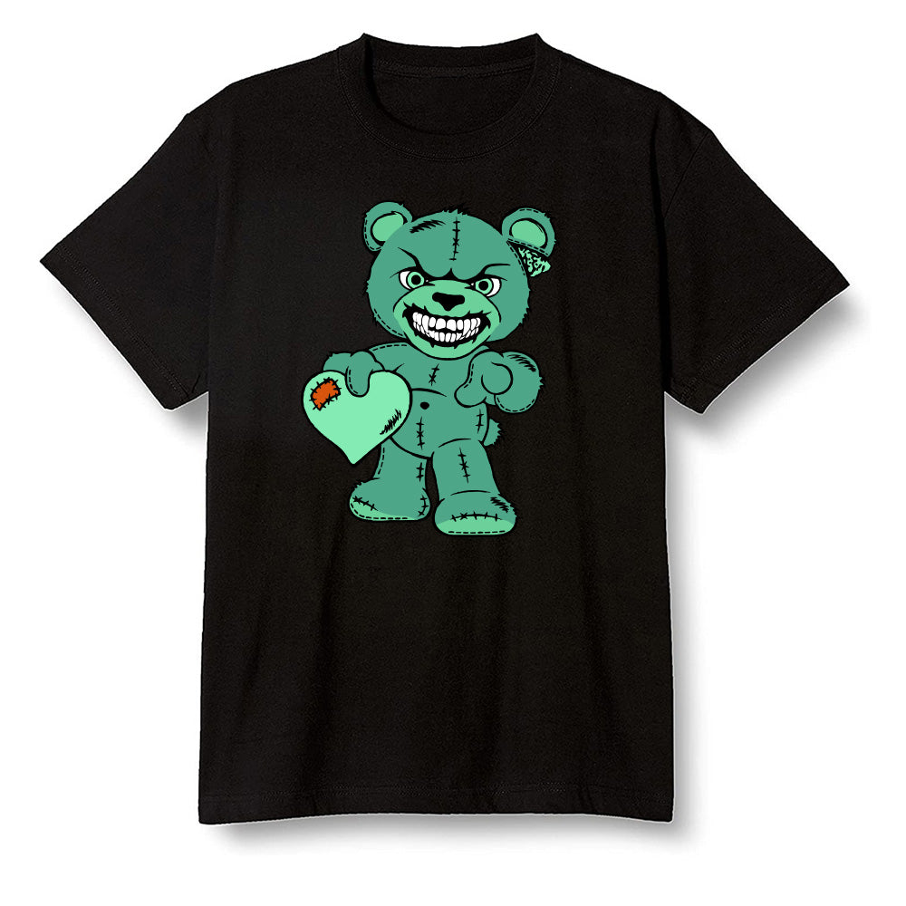 Pop Colour AJ13 Retro 'Lucky Green' - Angry Teddy Bear - Black Men T-shirt