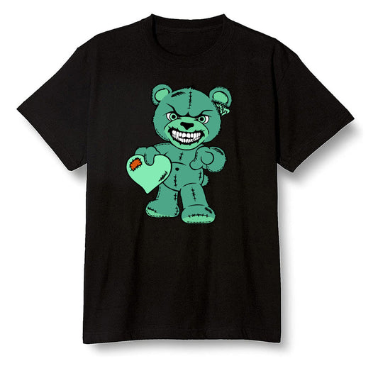 Pop Colour AJ13 Retro 'Lucky Green' - Angry Teddy Bear - Black Men T-shirt