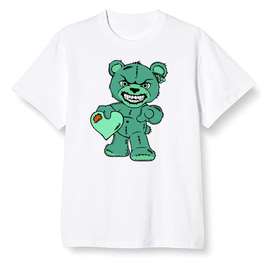Pop Colour AJ13 Retro 'Lucky Green' - Angry Teddy Bear - White Men T-shirt