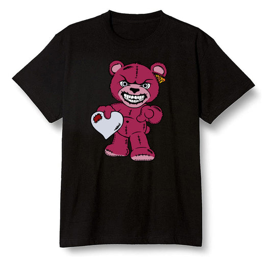 Pop Colour AJ13 Retro Gym Red Flint Grey - Angry Teddy Bear - Black Men T-shirt