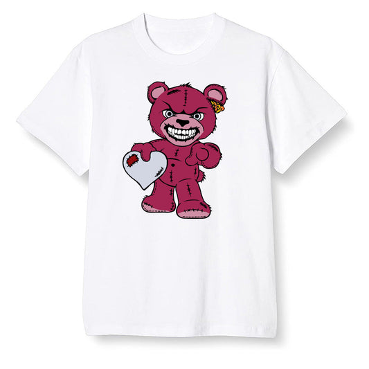 Pop Colour AJ13 Retro Gym Red Flint Grey - Angry Teddy Bear - White Men T-shirt