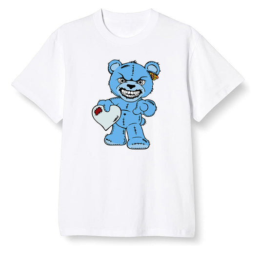 Pop Colour AJ6 Retro Unc - Univeristy Blue - Angry Teddy Bear - White Men T-shirt