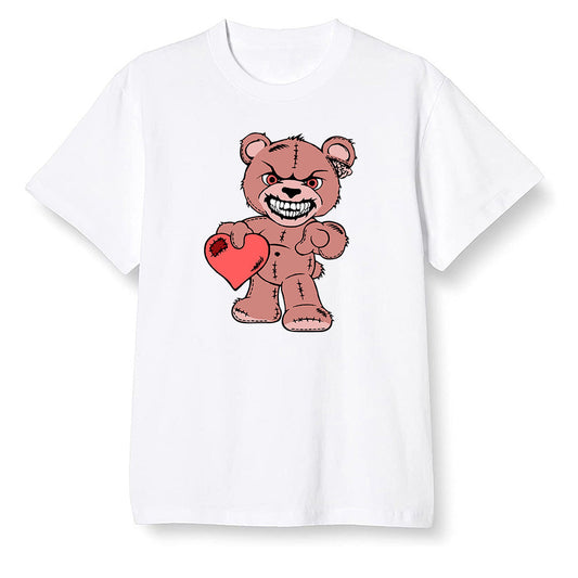 Pop Colour AJ6 Retro NRG Rust Pink - Angry Teddy Bear - White Men T-shirt