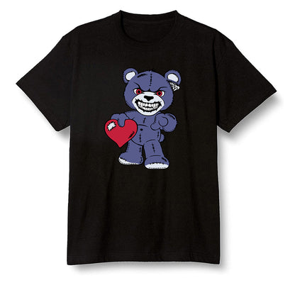Pop Colour AJ6 Retro 'Doernbecher' 2019 Midnight Navy/White-Varsity Red-Metallic Gold - Angry Teddy Bear - Black Men T-shirt