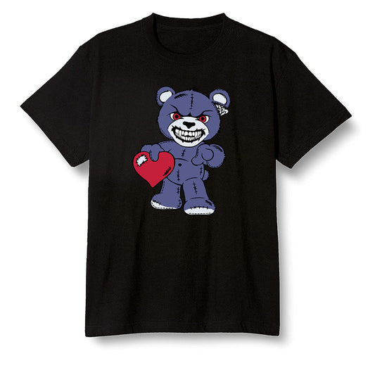 Pop Colour AJ6 Retro 'Doernbecher' 2019 Midnight Navy/White-Varsity Red-Metallic Gold - Angry Teddy Bear - Black Men T-shirt
