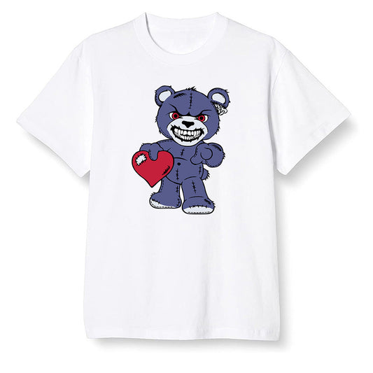 Pop Colour AJ6 Retro 'Doernbecher' 2019 Midnight Navy/White-Varsity Red-Metallic Gold - Angry Teddy Bear - White Men T-shirt