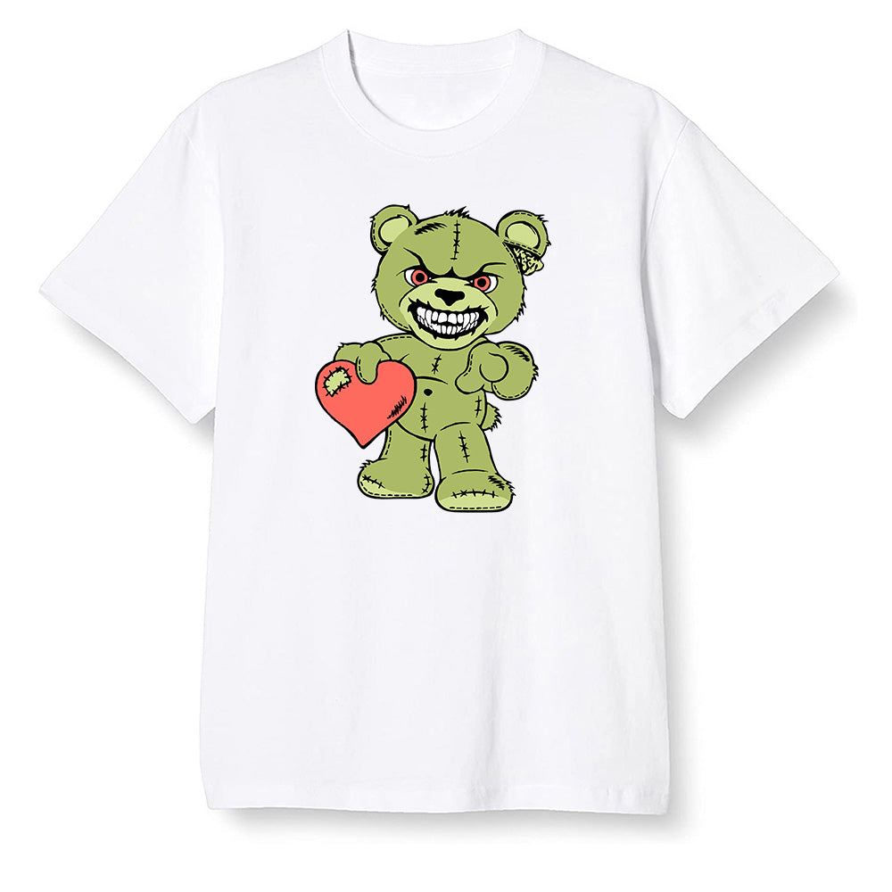 Pop Colour AJ6 Retro SP Travis Scott - Medium Olive - Angry Teddy Bear - White Men T-shirt