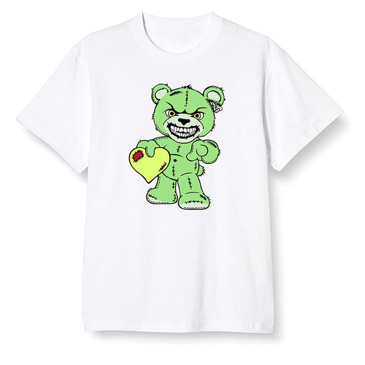 Pop Colour AJ6 Retro Electric Green - Angry Teddy Bear - White Men T-shirt