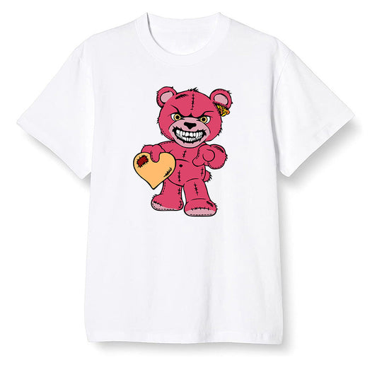 Pop Colour AJ6 Retro Hare - Angry Teddy Bear - White Men T-shirt