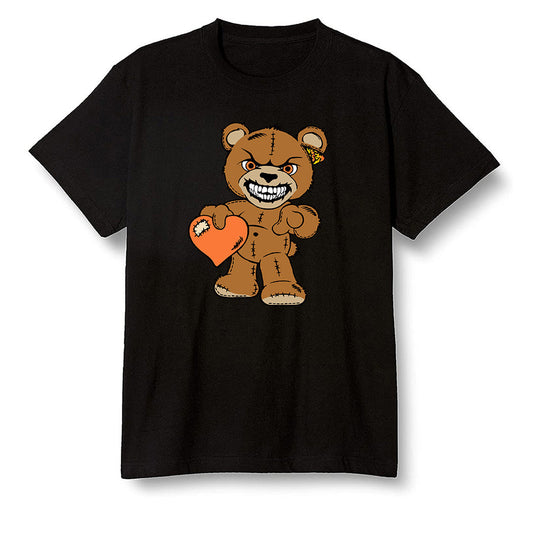 Pop Colour AJ6 Retro SP Travis Scott British Khaki - Angry Teddy Bear - Black Men T-shirt