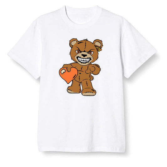 Pop Colour AJ6 Retro SP Travis Scott British Khaki - Angry Teddy Bear - White Men T-shirt