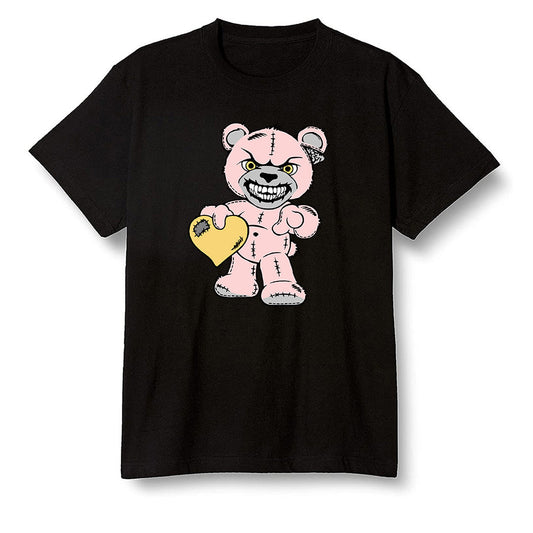 Pop Colour AJ6 Retro Gold Hoops - Angry Teddy Bear - Black Men T-shirt