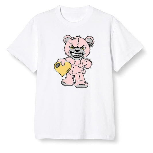 Pop Colour AJ6 Retro Gold Hoops - Angry Teddy Bear - White Men T-shirt