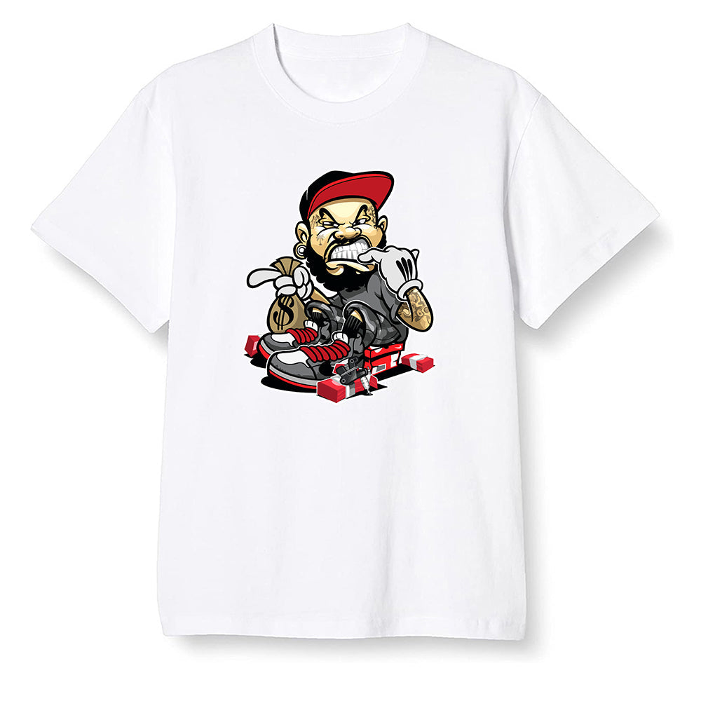 Pop Colour AJ1 Low Black Toe - Bagg$ - White Men T-shirt