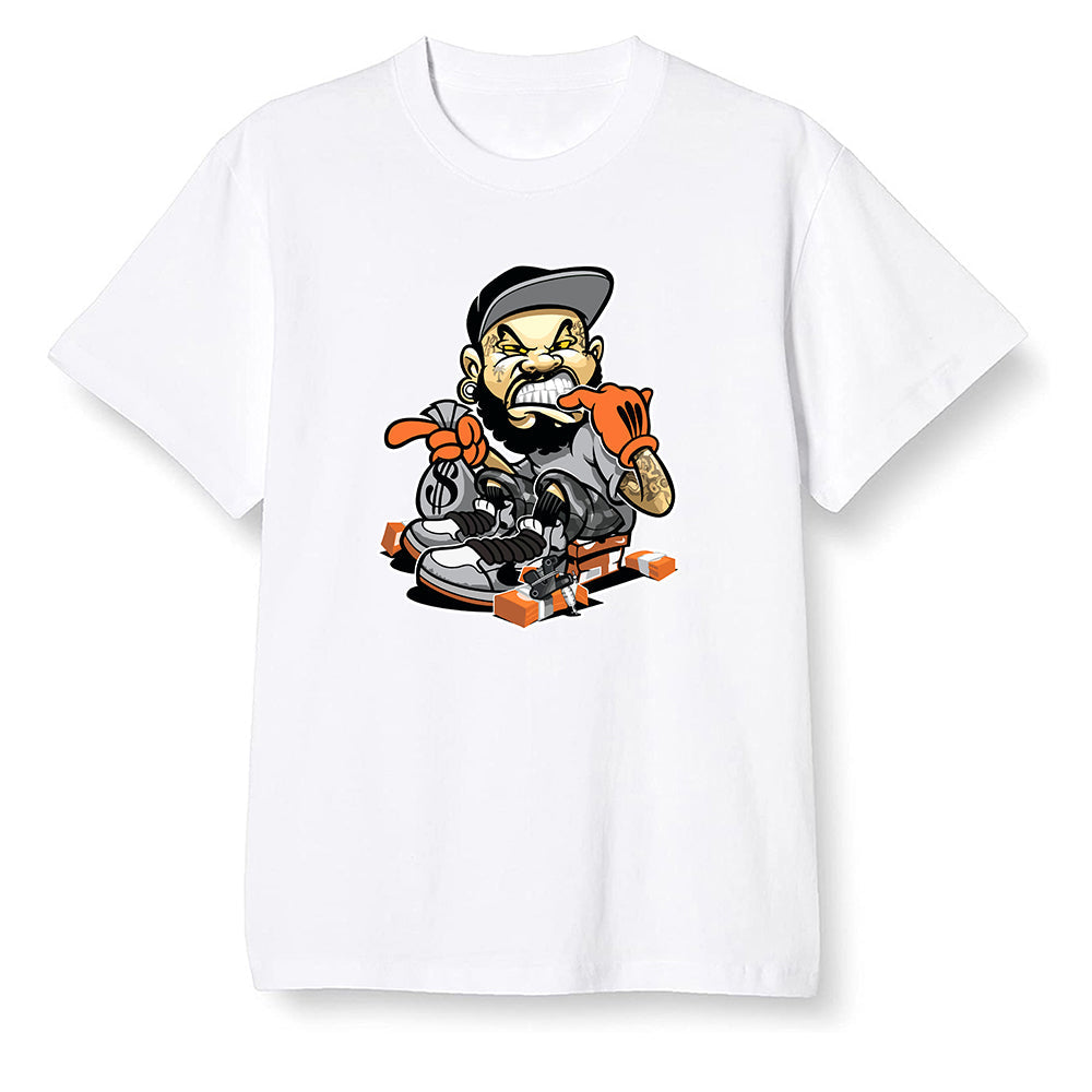 Pop Colour AJ1 Retro High OG Electro Orange - Bagg$ - White Men T-shirt