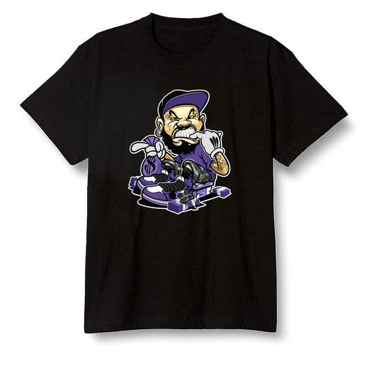 Pop Colour AJ1 Retro High OG Court Purple - Bagg$ - Black Men T-shirt