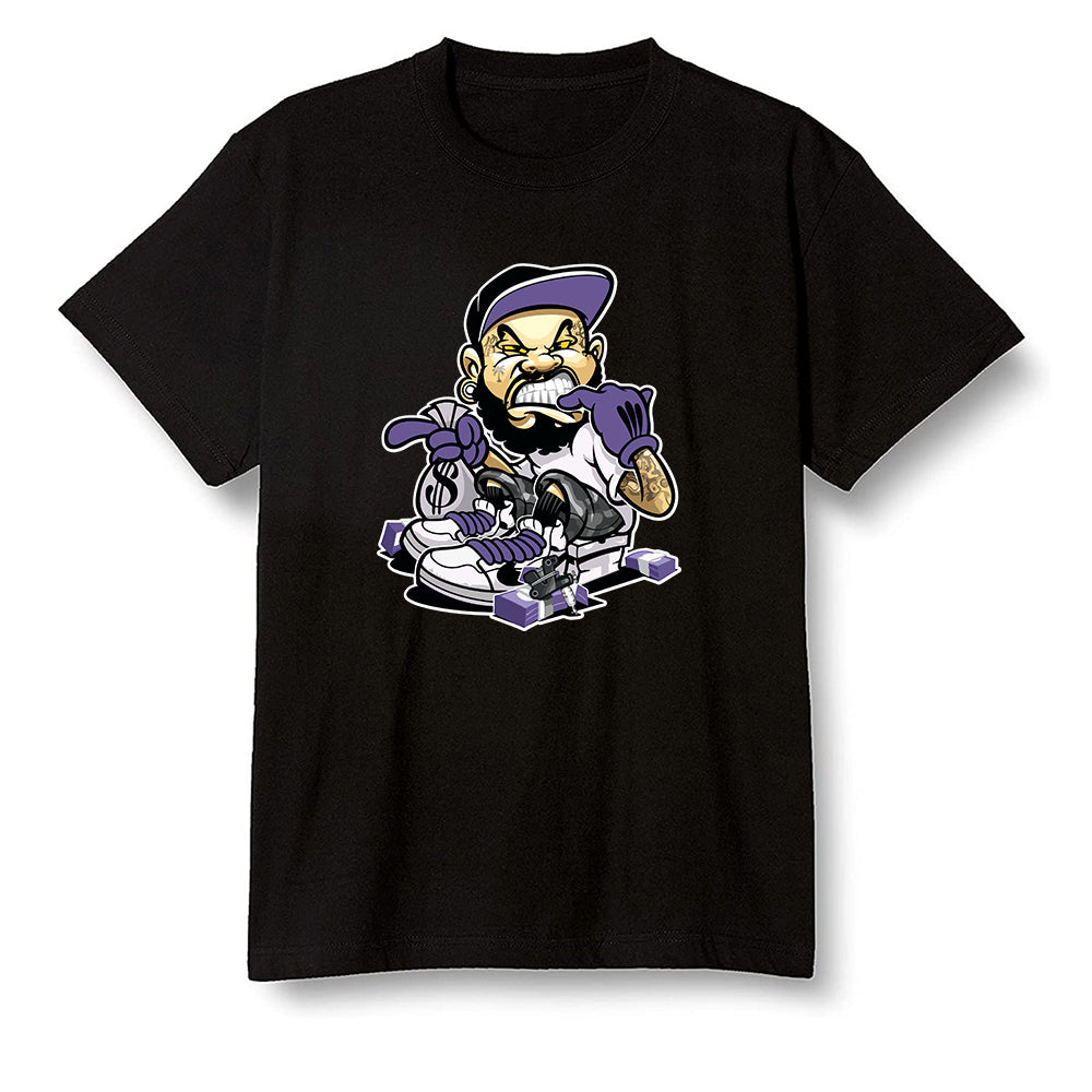 Pop Colour AJ1 High OG Court Purple - Bagg$ - Black Men T-shirt