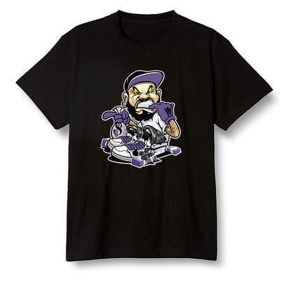 Pop Colour AJ1 High OG Court Purple - Bagg$ - Black Men T-shirt