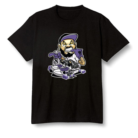 Pop Colour AJ1 High OG Court Purple - Bagg$ - Black Men T-shirt