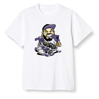 Pop Colour AJ1 High OG Court Purple - Bagg$ - White Men T-shirt