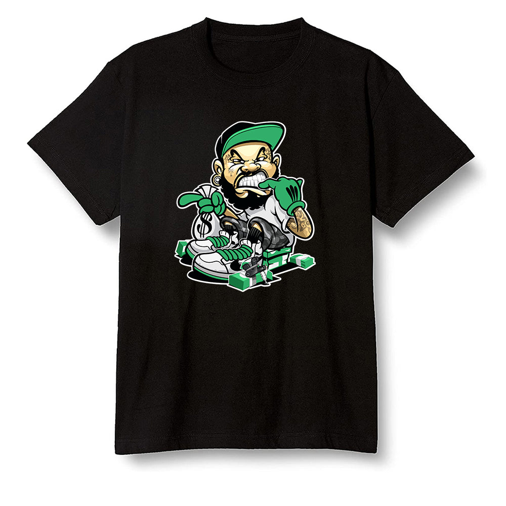 Pop Colour AJ13 Retro 'Lucky Green' - Bagg$ - Black Men T-shirt